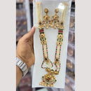 Manisha Jewellery Elegant Pota Stone And Pearl Meenakari Long Necklace Set