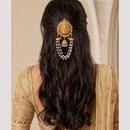 Manisha Jewellery Elegant Pota Stone Temple Hair Pins For Bridal , Festive