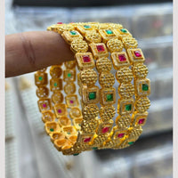 Manisha Jewellery Gold Plated Pota Stone Bangles Set