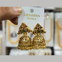 Manisha Jewellery Grand Pota Stone With Pearl Jhumki Earrings