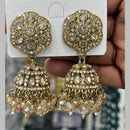 Manisha Jewellery Designer Crystal Stone And Pearl Jhumki Earrings
