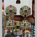 Manisha Jewellery Designer Crystal Stone And Pearl Jhumki Earrings