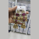 Manisha Jewellery Royal Ethnic Pota Stone And Ghungroo Jhumki Earrings