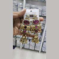 Manisha Jewellery Royal Ethnic Pota Stone And Ghungroo Jhumki Earrings
