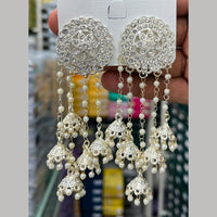 Manisha Jewellery Designer Austrian Stone And Pearl Jhumki Earrings