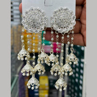 Manisha Jewellery Designer Austrian Stone And Pearl Jhumki Earrings