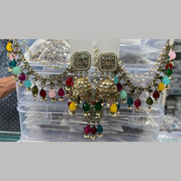 Manisha Jewellery Grand Mirror Beads Jhumki Earrings With Maangtikka