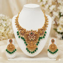 Manisha Jewellery Premium Austrian Stone And Pearl Temple Necklace Set