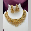 Manisha Jewellery Premium Pota Stone And Pearl Temple Necklace Set