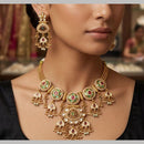 Manisha Jewellery Premium Pota Stone And Pearl Necklace Set