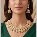 Manisha Jewellery Premium Pota Stone And Pearl Necklace Set
