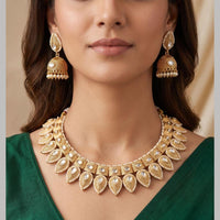 Manisha Jewellery Premium Pota Stone And Pearl Necklace Set