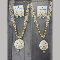 Manisha Jewellery Heritage Kundan Stone And Pearl Meenakari Necklace Set (1 piece Only)