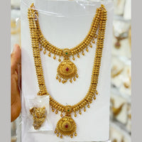 Manisha Jewellery Luxury Pota Stone And Pearl Double Necklace Set