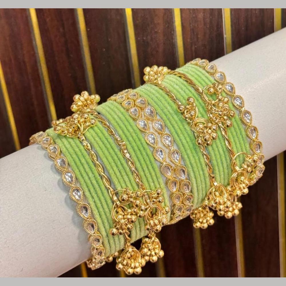 Manisha Jewellery Luxury Kundan And Pearl Kashmiri Chuda Bangles Set