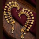 Manisha Jewellery Designer Earcuff Earrings With Sparkling Pota Stone And Pearl