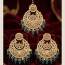 Manisha Jewellery Designer Crystal Stone Dangler Earrings with Matching Maangtikka
