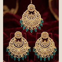 Manisha Jewellery Designer Crystal Stone Dangler Earrings with Matching Maangtikka