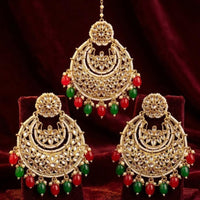Manisha Jewellery Designer Crystal Stone Dangler Earrings with Matching Maangtikka