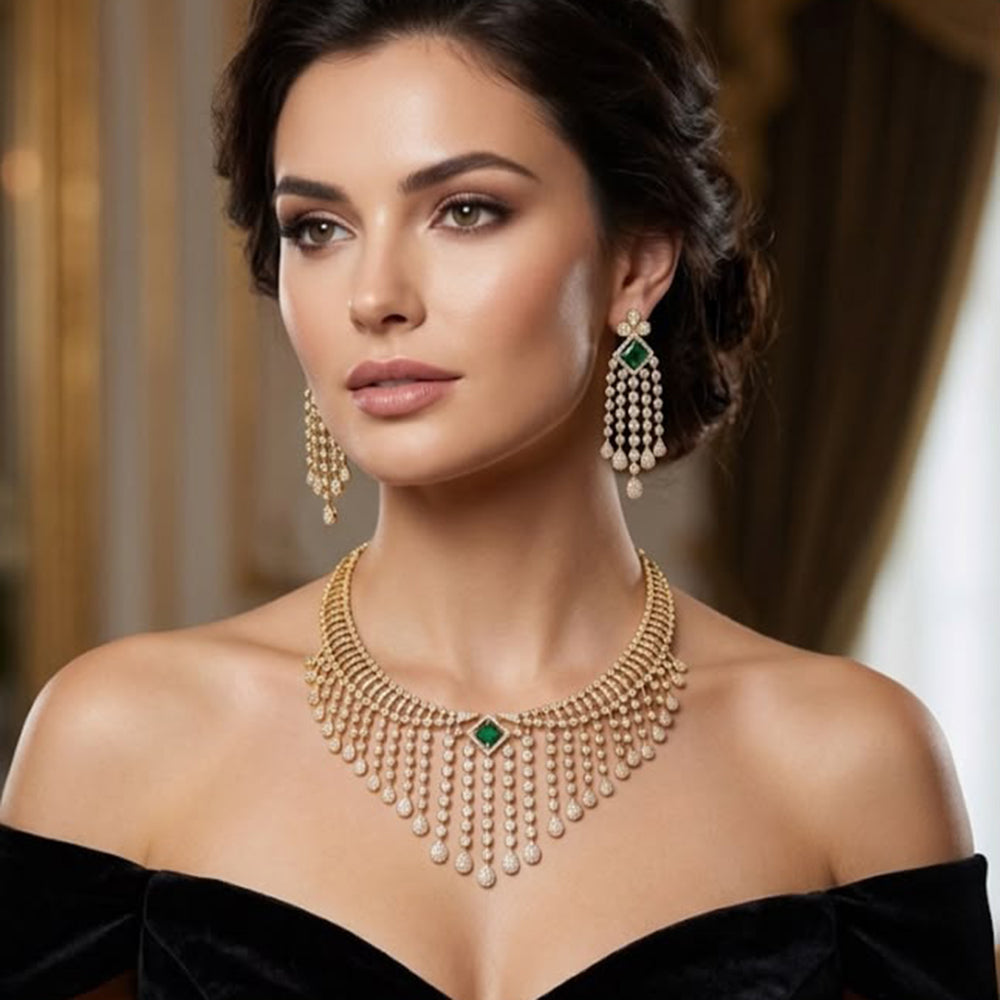Manisha Jewellery Luxury American Daimond Necklace Set
