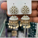 Manisha Crystal & Pearl Antique Gold Plated Jhumki Earrings
