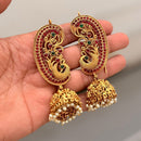 Manisha Pota Stone Gold Plated Peacock Ear Cuff Jhumki Earrings