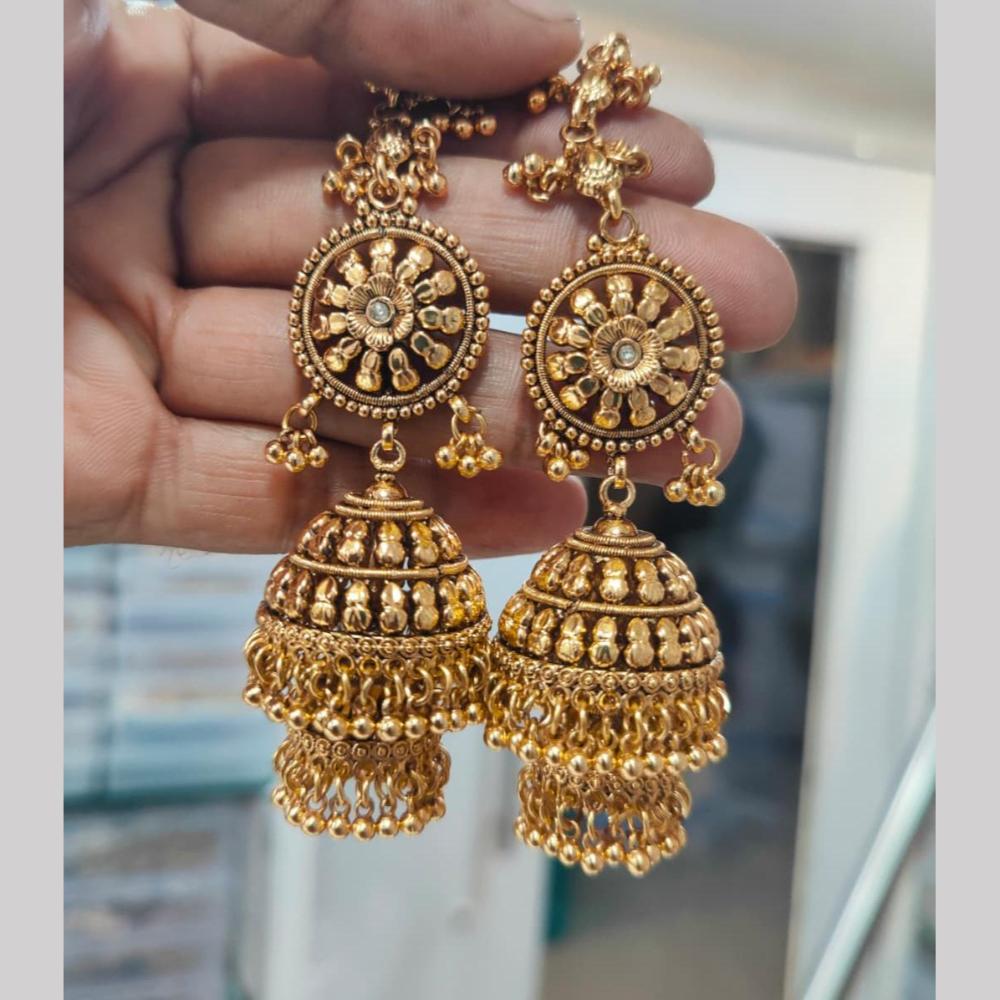 Manisha Gold Plated  Kan Chain Jhumki Earrings