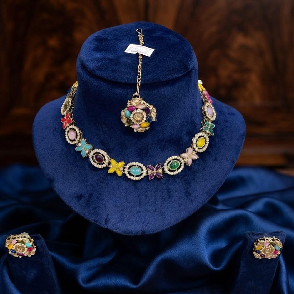 Manisha Crystal Stone Necklace Set for Wedding Jewellery