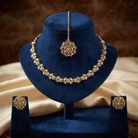 Manisha Gold Plated  Kundan And Austrian Stone Necklace Set