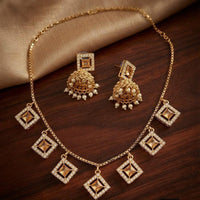 Manisha Gold Plated CrystalStone Necklace Set