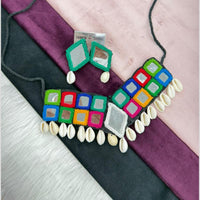 Manisha Jewellery Tribal Mirror And Shell Fashion Necklace Set