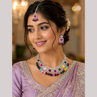 Manisha Jewellery Gold Plated Austrian Stone And Beads Necklace Set