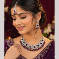 Manisha Jewellery Gold Plated Austrian Stone And Beads Necklace Set