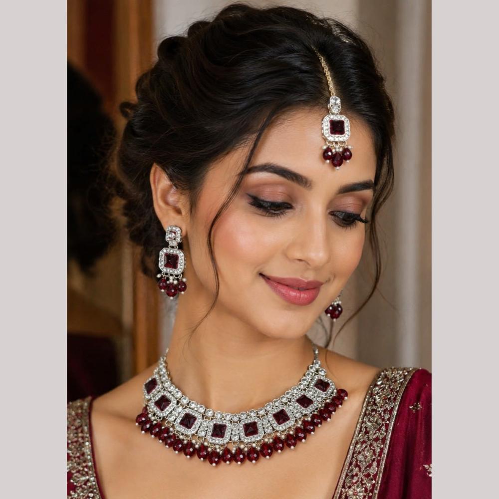Manisha Jewellery Gold Plated Austrian Stone And Beads Necklace Set