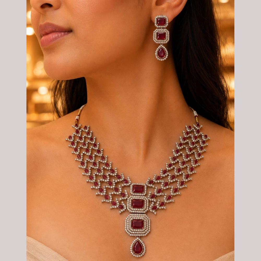 Manisha Jewellery Designer American Diamond Necklace Set for Women