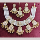 Manisha Jewellery Elegant Pota Stone Pearl And Beaded Meenakari Necklace Set