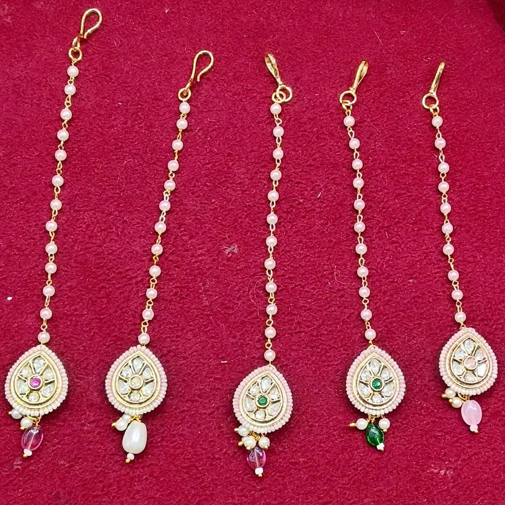 Manisha Jewellery Crystal Stone Pearl And Beads Maangtikka