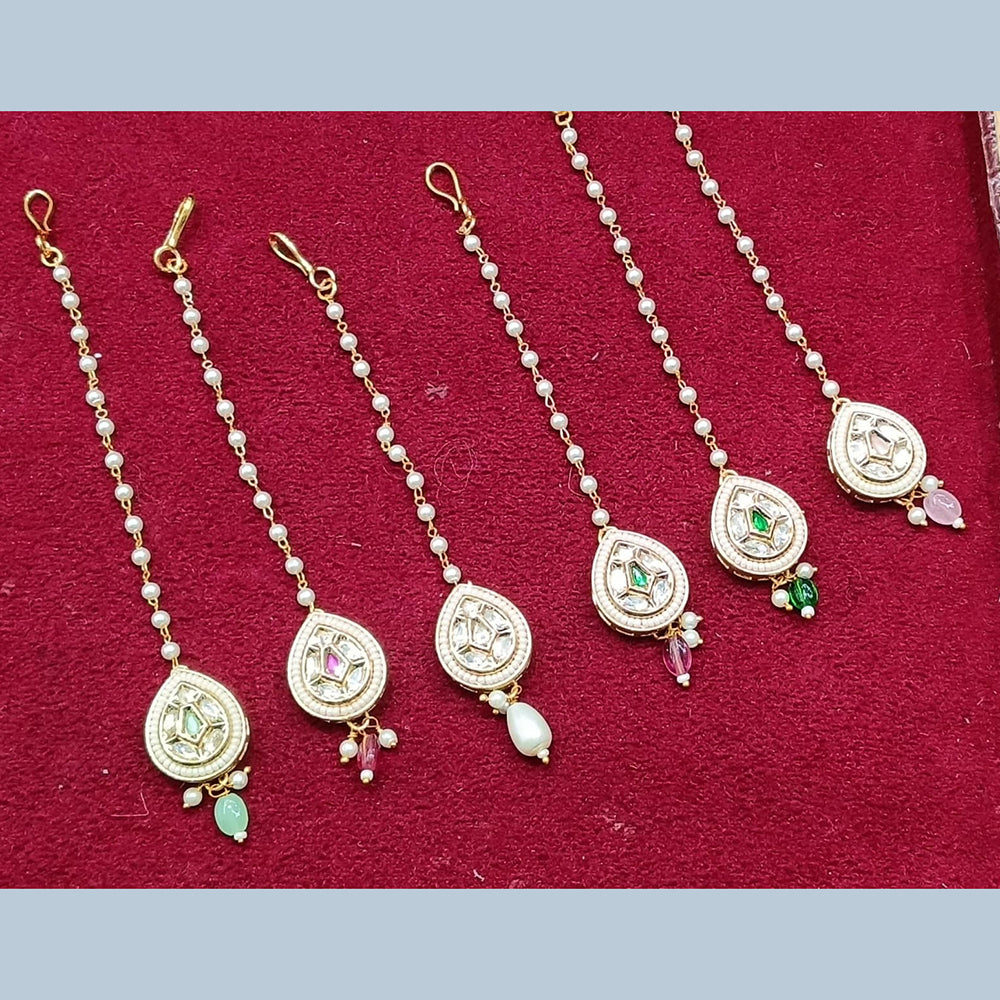 Manisha Jewellery Crystal Stone Pearl And Beads Maangtikka
