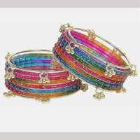 Manisha Jewellery Classic Kashmiri Glass Bangles Set for Ethnic Wear