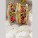 Manisha Jewellery Luxury Meenakari And Pearl Temple Bangles Set