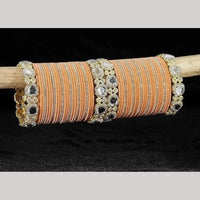 Manisha Jewellery Premium Kundan Stone And Velvet Bangles Set