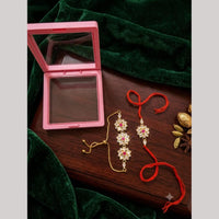 Manisha Jewellery Bhaiya And Bhabhi Kundan Stone Rakhi Combo
