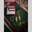 Manisha Jewellery Bhaiya And Bhabhi Kundan Stone Rakhi Combo