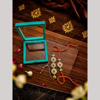 Manisha Jewellery Bhaiya And Bhabhi Kundan Stone Rakhi Combo