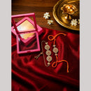 Manisha Jewellery Bhaiya And Bhabhi Kundan Stone Rakhi Combo