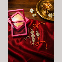 Manisha Jewellery Bhaiya And Bhabhi Kundan Stone Rakhi Combo