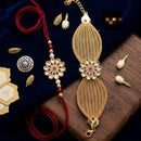 Manisha Jewellery Bhaiya And Bhabhi Kundan Stone Rakhi Combo
