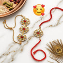 Manisha Jewellery Bhaiya And Bhabhi Kundan Stone Rakhi Combo
