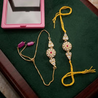 Manisha Jewellery Bhaiya And Bhabhi Kundan Stone Rakhi Combo