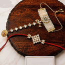 Manisha Jewellery Bhaiya And Bhabhi Kundan Stone Rakhi Combo